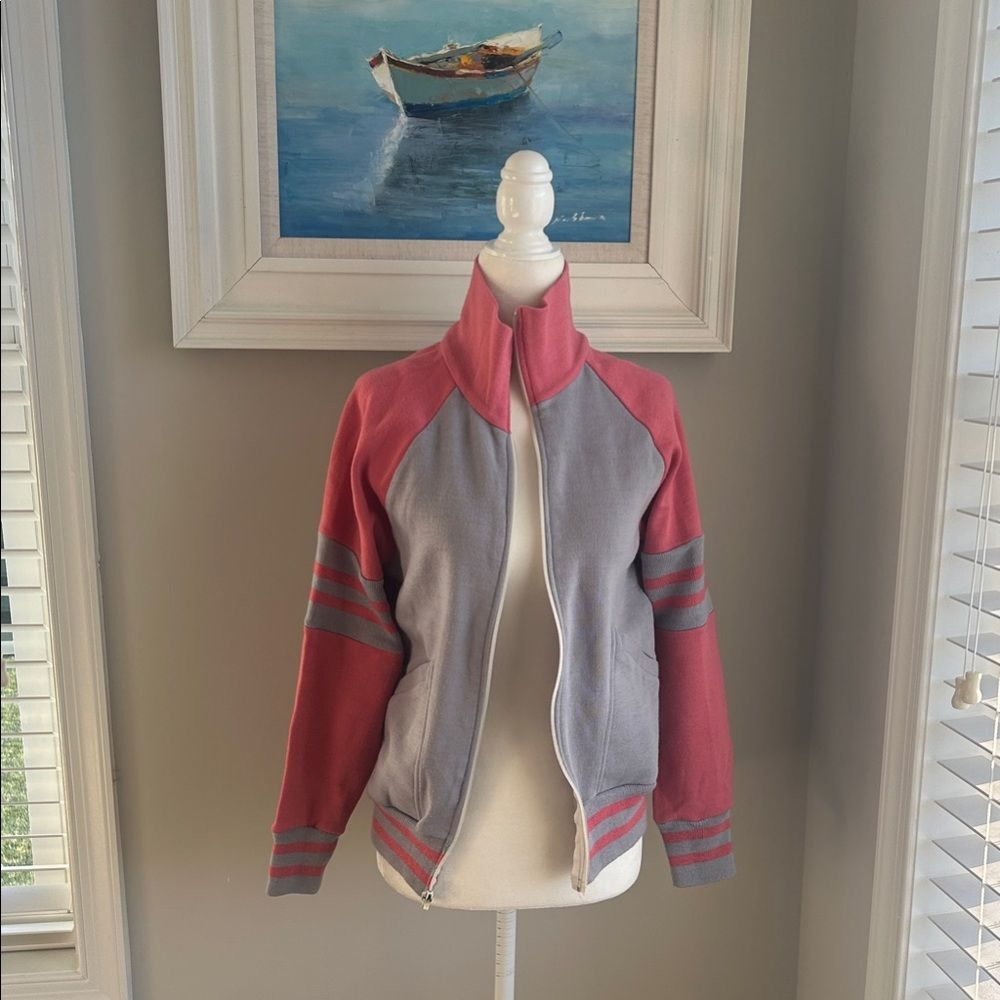 Vintage 80s Protour Gray Track Varsity Sweatshirt Jacket